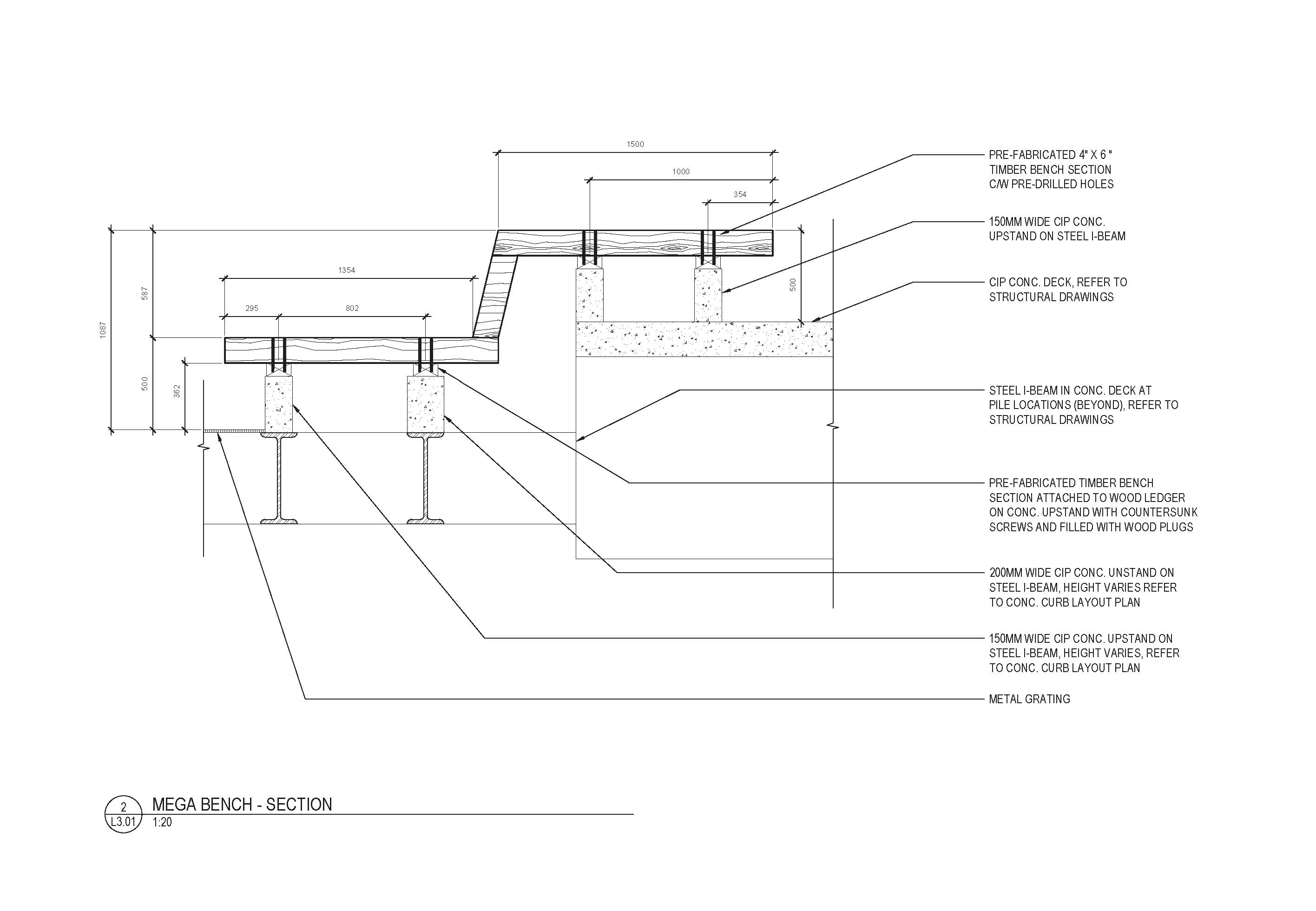 Mega Bench Detail Lower